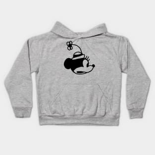 Running Cartoon Girl Mouse Portrait from Steamboat Willie Kids Hoodie